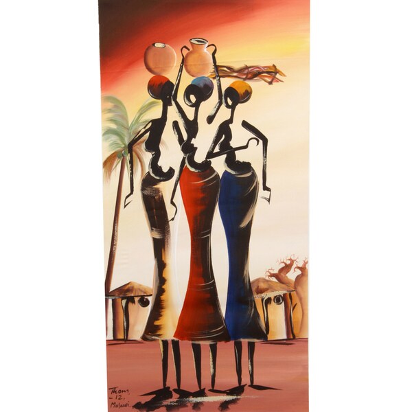 Shop Friend Trio Painting (Malawi) - Free Shipping Today - Overstock ...