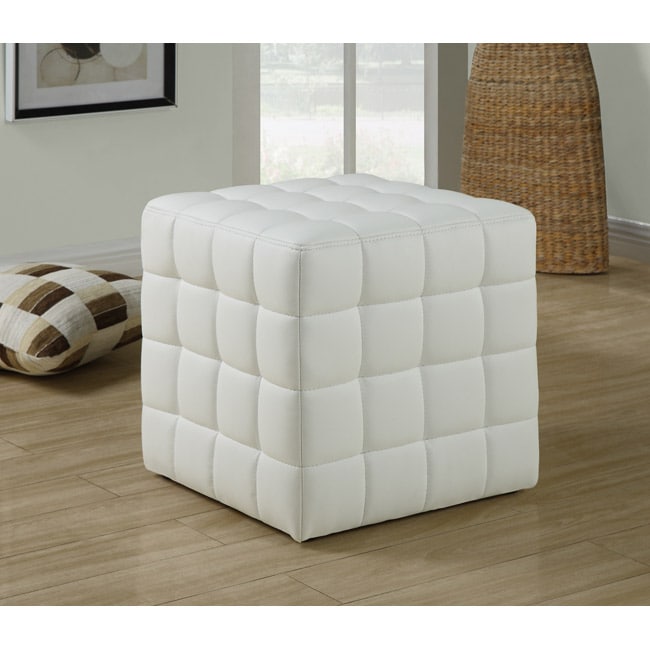 White Leather look Ottoman