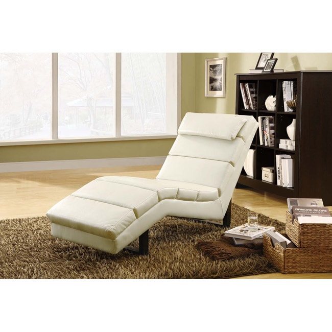 Taupe Leather look Chaise Lounger