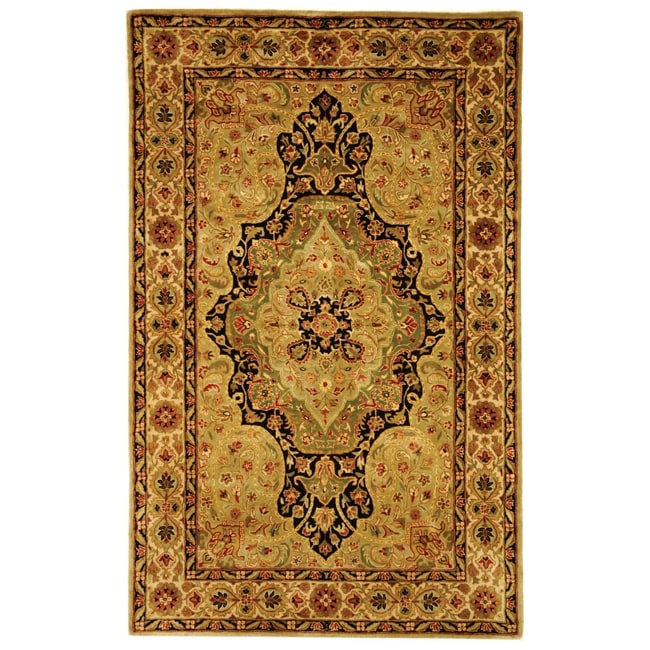 Traditional Handmade Persian Legend Soft Green/ivory Wool Rug (5 X 8)