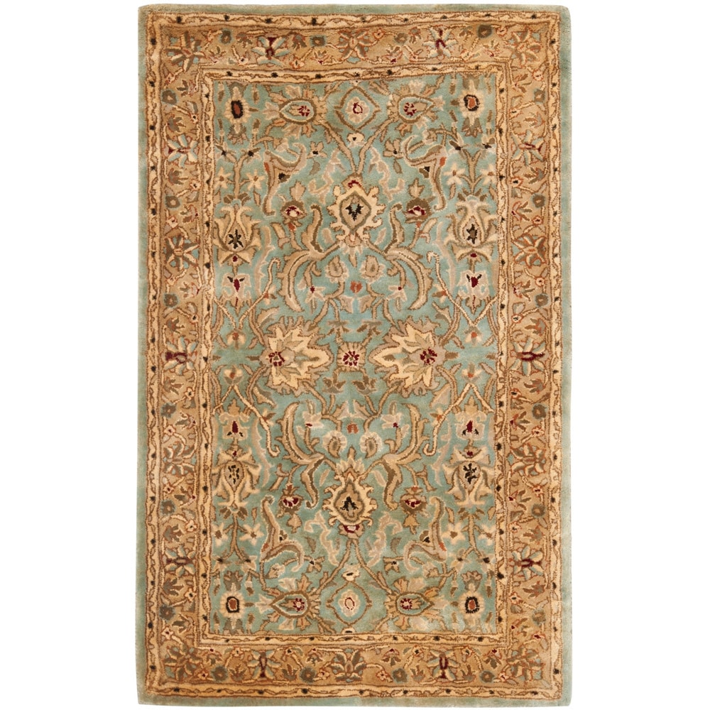 Handmade Persian Legend Blue/ Gold Wool Rug (4 X 6)