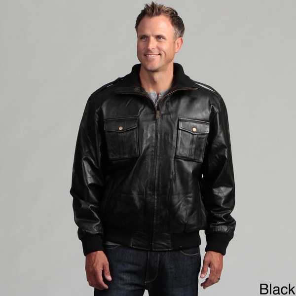 Review Tanners Avenue Men’s Pig Napa Leather Military Bomber Jacket ...