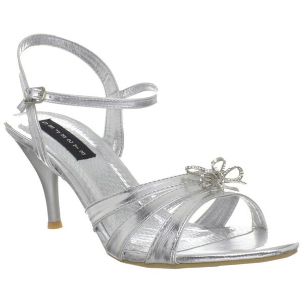 Shop Celeste Women's 'Mari-05' Silver Ankle Strap Heels - Free Shipping ...