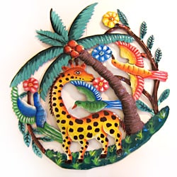 Recycled Steel Drum Tropical Island Wildlife Wall Art (Haiti) - Bed ...