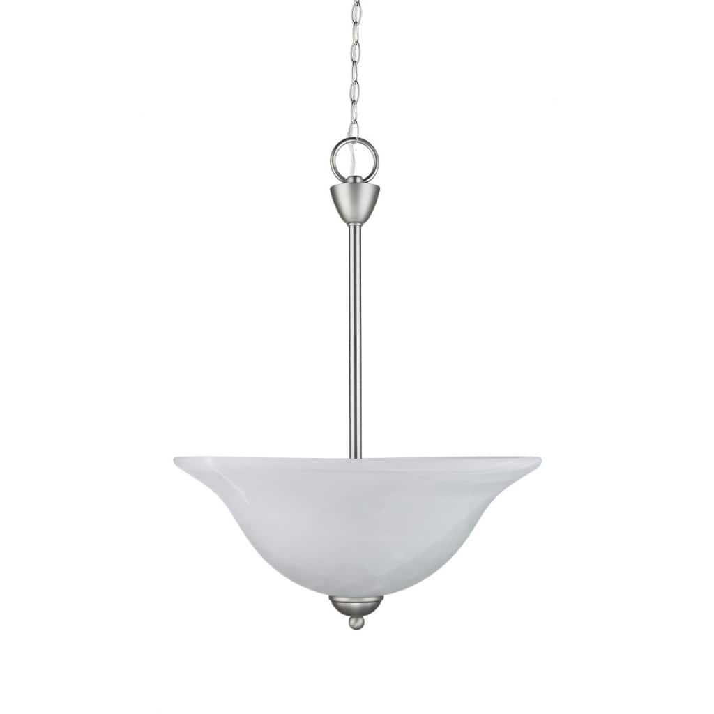 Transitional 3-light Satin Nickel Inverted Pendant