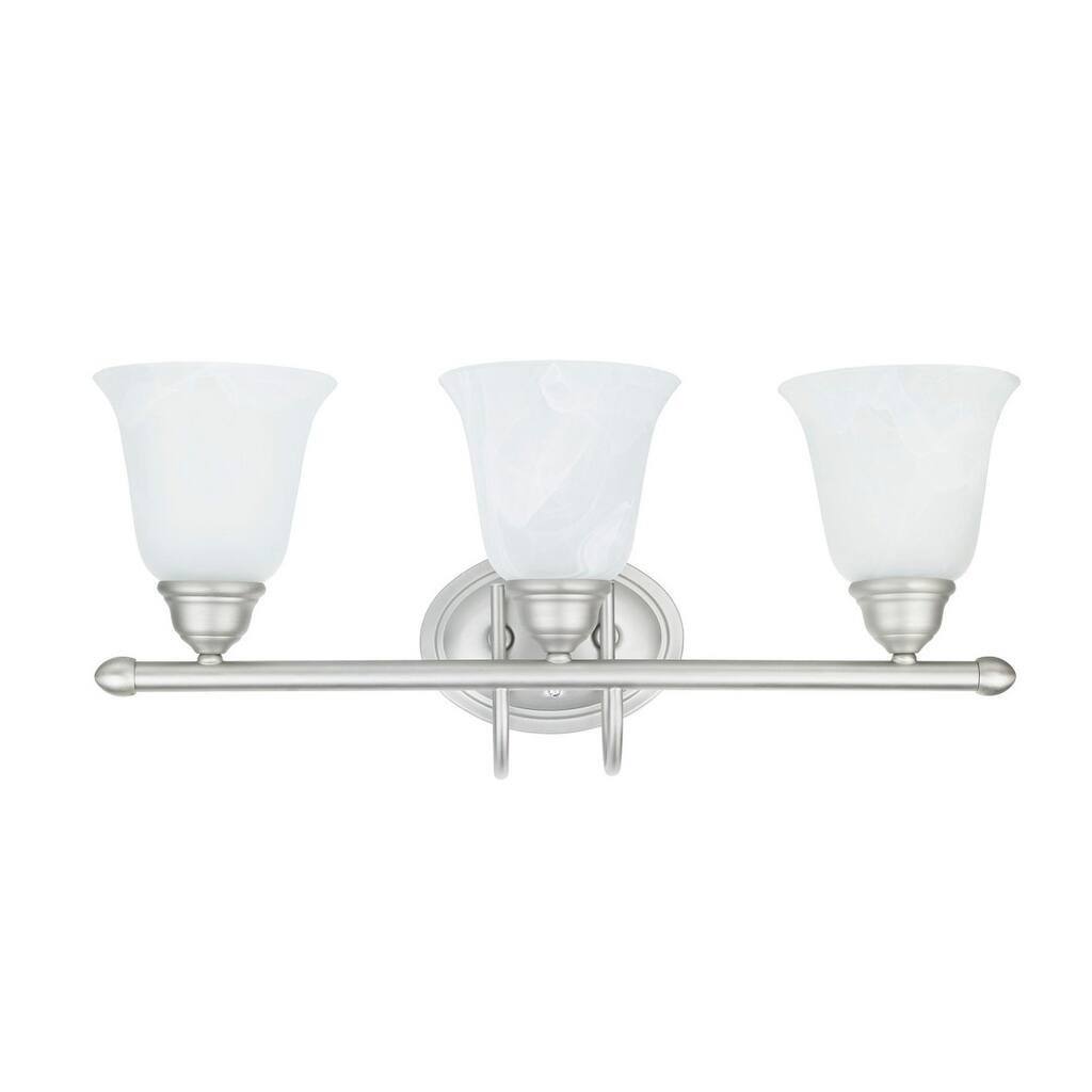 Transitional 3 light Satin Nickel Bath Vanity