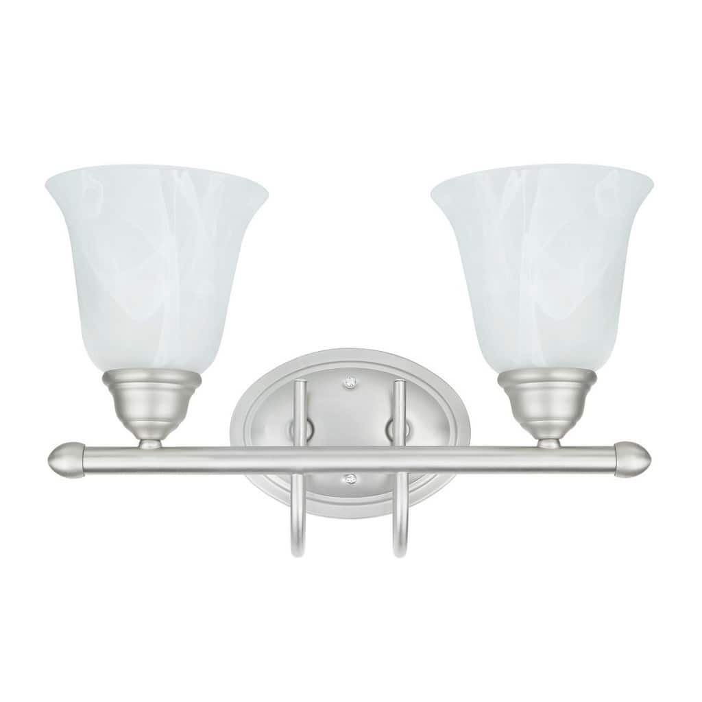 Transitional 2-light Satin Nickel Bath/Vanity Fixture