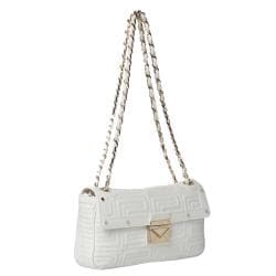 Versace Stitched White Leather Flap-over Shoulder Bag - Free ...