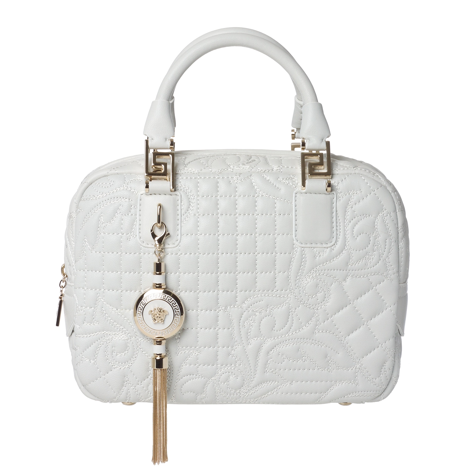 Versace 'Vantias' Quilted White Leather Satchel Bag Free Shipping Today 14357426