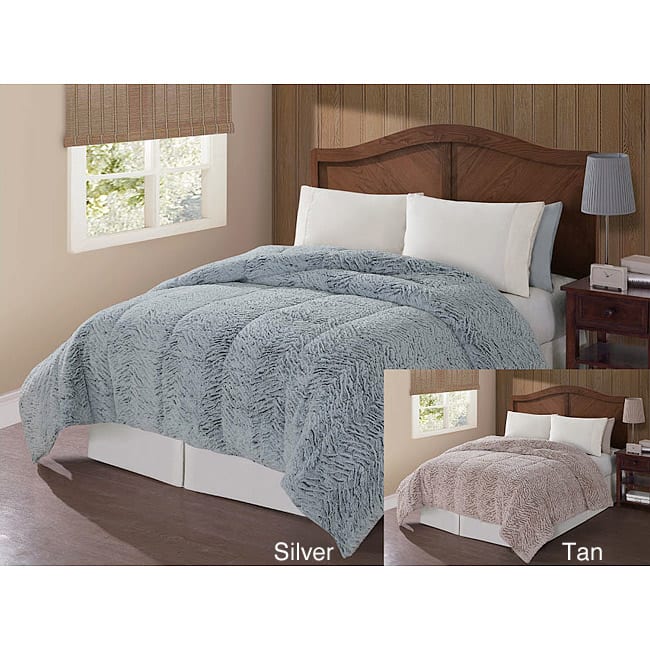 Carved Two-tone High-pile Mink Polyester Down Alternative Comforters