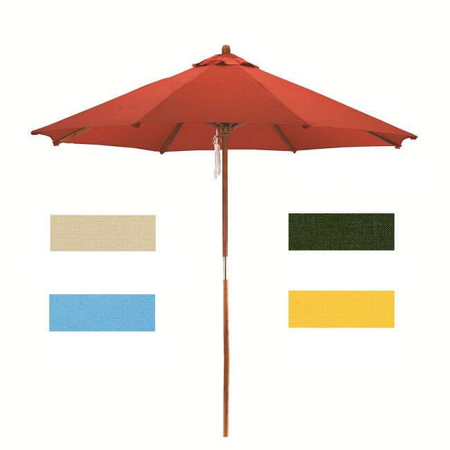 Lauren & Company Round Wood Market Umbrella (9')