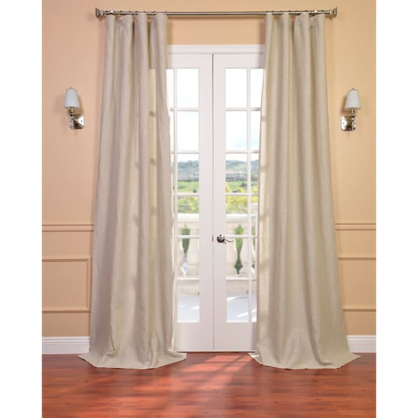 Exclusive Fabrics Signature Beige French Linen Sheer Curtain Panel