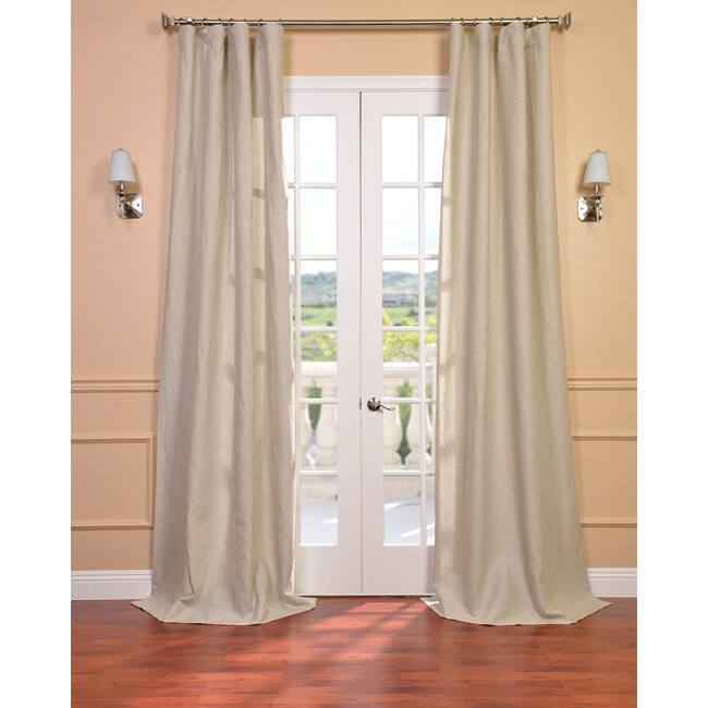 Exclusive Fabrics Signature Beige French Linen Sheer Curtain Panel