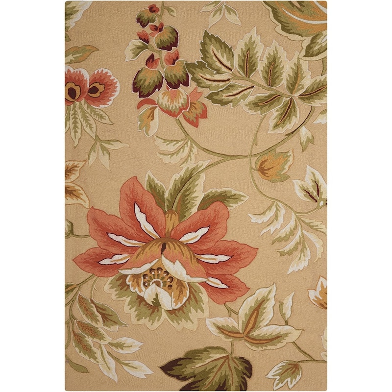 Nourison Fantasy Traditional Floral Hooked Area Rug - 8' x 10'6" - Beige - Runner/Rectangle
