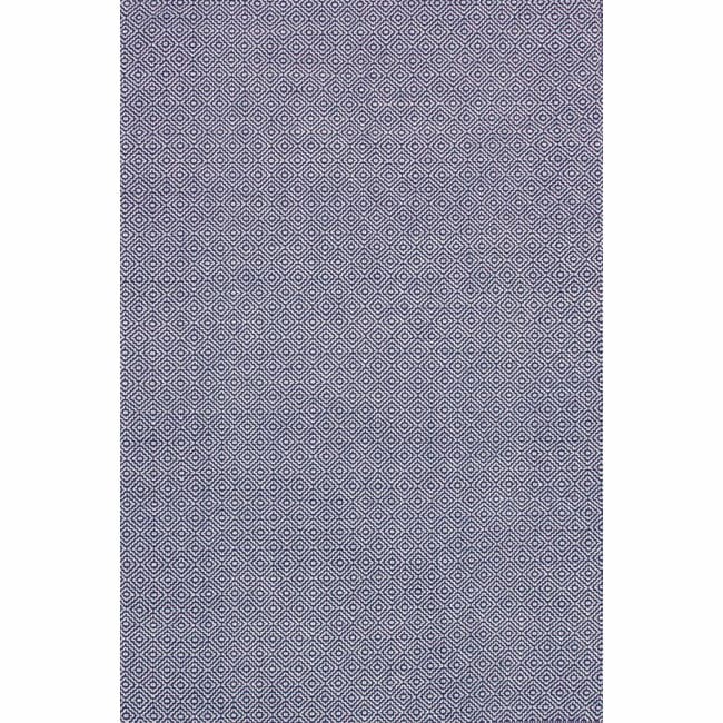 Nuloom Handmade Flatweave Diamond Navy Cotton Rug (8 X 10)