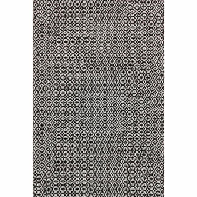 Nuloom Handmade Flatweave Diamond Black Cotton Rug (8 X 10)