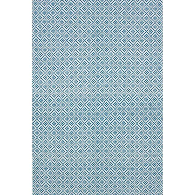 Nuloom Handmade Flatweave Moroccan Trellis Blue Cotton Rug (8 X 10)