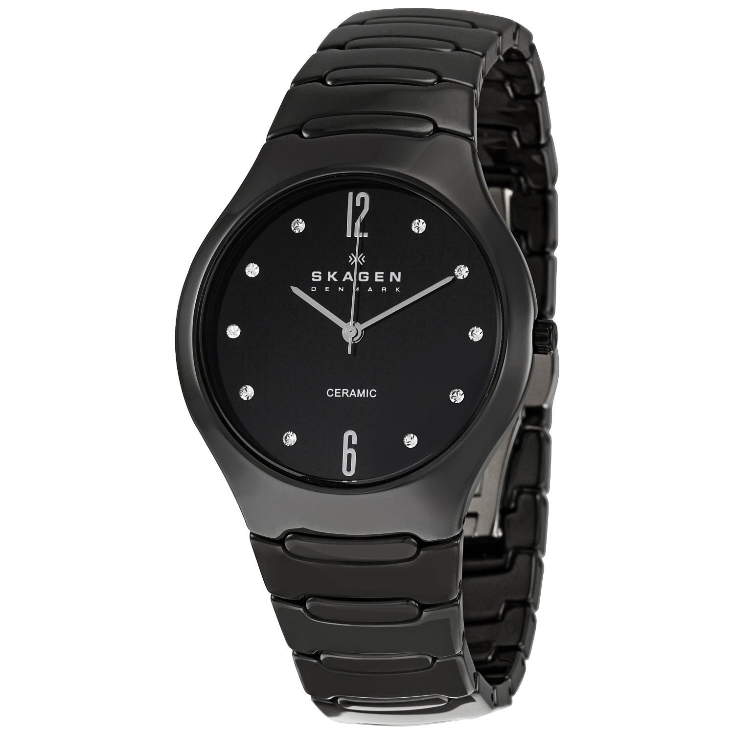 Shop Skagen Women's Ceramic Round Black Bracelet Watch  