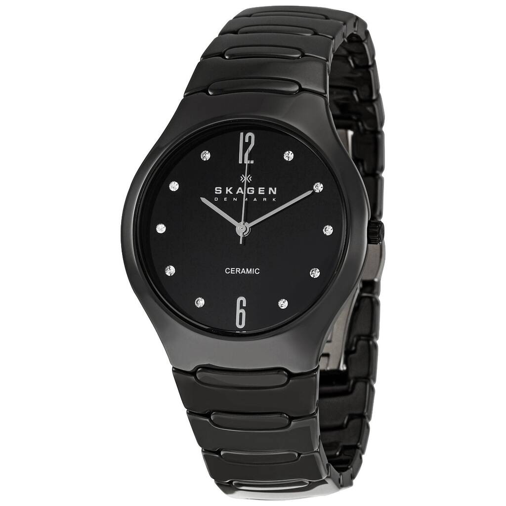 Skagen Women's 817SBXBC Ceramic Round Black Bracelet Watch