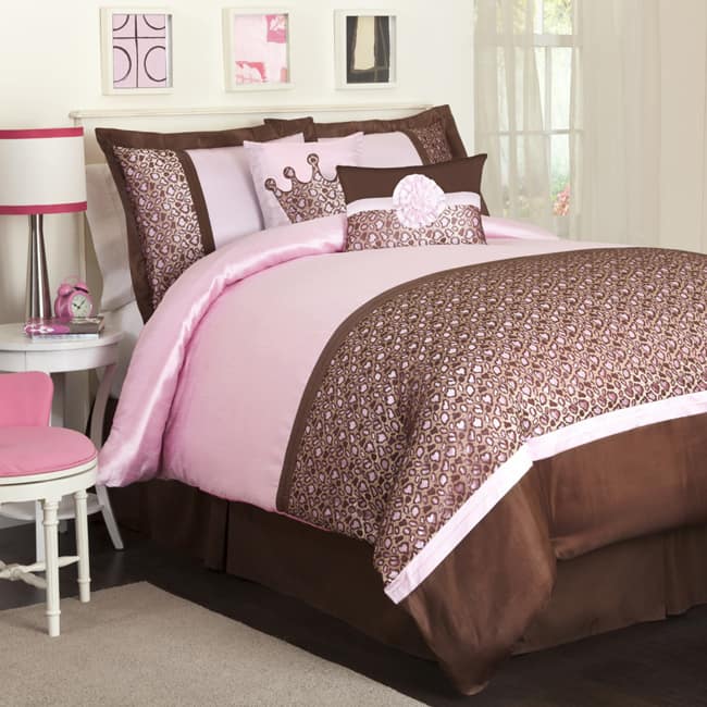 Lush Decor Brown/Pink Leopard 6-piece Comforter Set