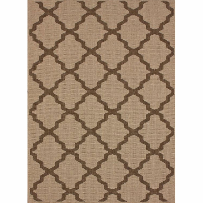 Outdoor Alexa Moroccan Trellis Natural Rug (53 X 79)