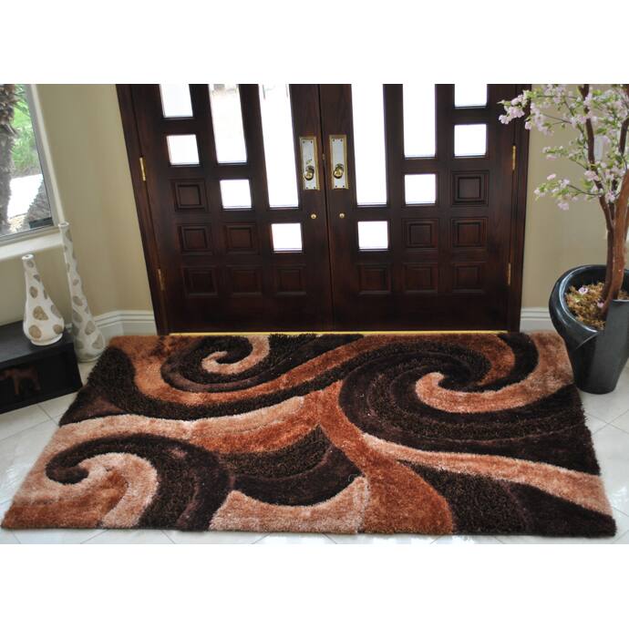 EverRouge 3D Poly Silk Swirl Area Rug - 8' x 10'