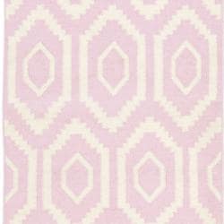 Safavieh Hand woven Moroccan Dhurrie Pink/ Ivory Wool Rug (2'6 x 12') Safavieh Runner Rugs