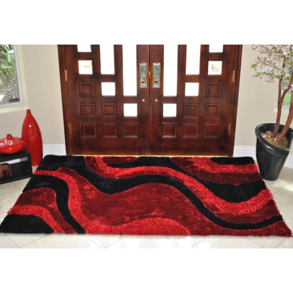 EverRouge Burgundy 3D Poly Silk Area Rug (5' x 8') EverRouge 5x8   6x9 Rugs