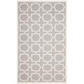 Safavieh Moroccan Reversible Dhurrie Grey/Ivory Cross Pattern Wool Rug - 9' x 12'