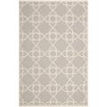 Safavieh Moroccan Reversible Dhurrie Grey/Ivory Geometric Pattern Wool Rug (9' x 12')