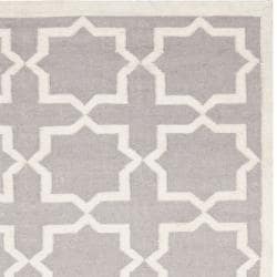 Safavieh Handwoven Moroccan Dhurrie Transitional Gray/ Ivory Wool Rug (10' x 14') Safavieh 7x9   10x14 Rugs