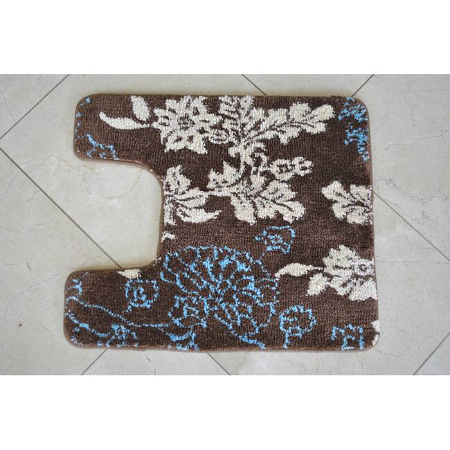 EverRouge Memory Foam Floral Contour Bath Rug