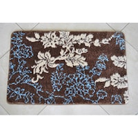 Everrouge Memory Foam Fl Contour Bath Rug On Free Memory Foam Brown Light Blue Fl 20 X 32 Bath Mat