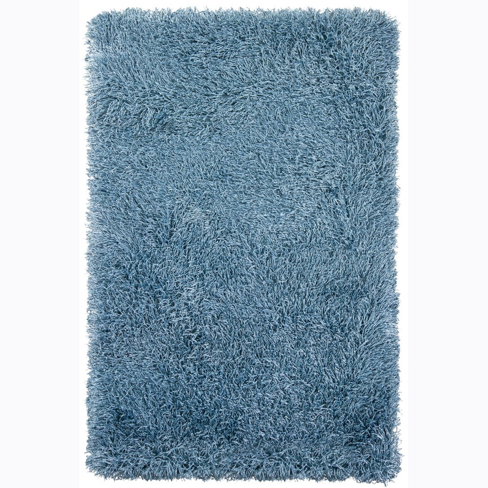 Hand woven Duketi Blue Shag Rug (5 X 76)