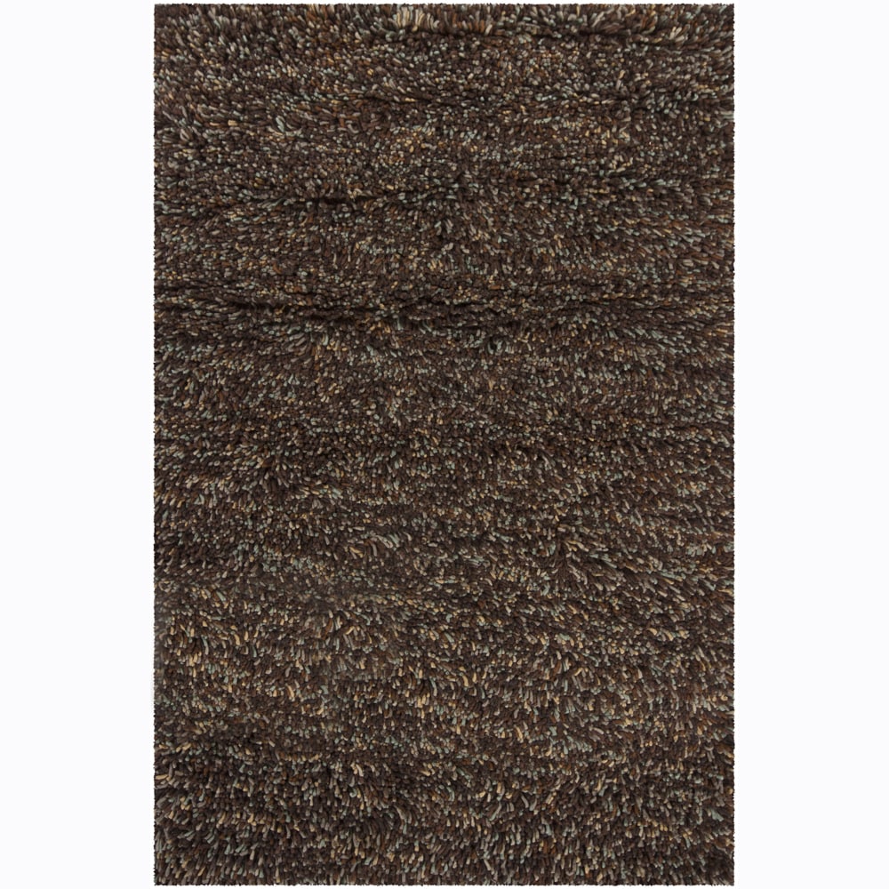 Hand woven Poras New Zealand Wool Brown Shag Rug (26 X 76)