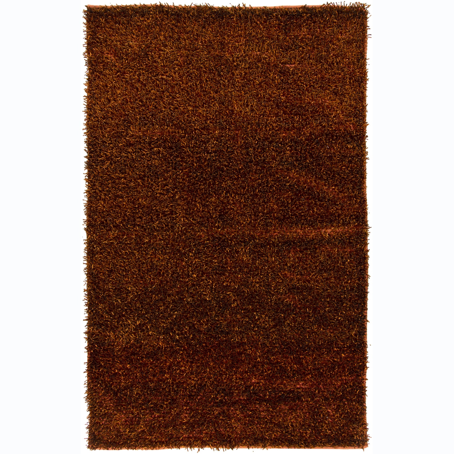 Hand woven Alexa Orange/ Black Shag Rug (9 X 13)