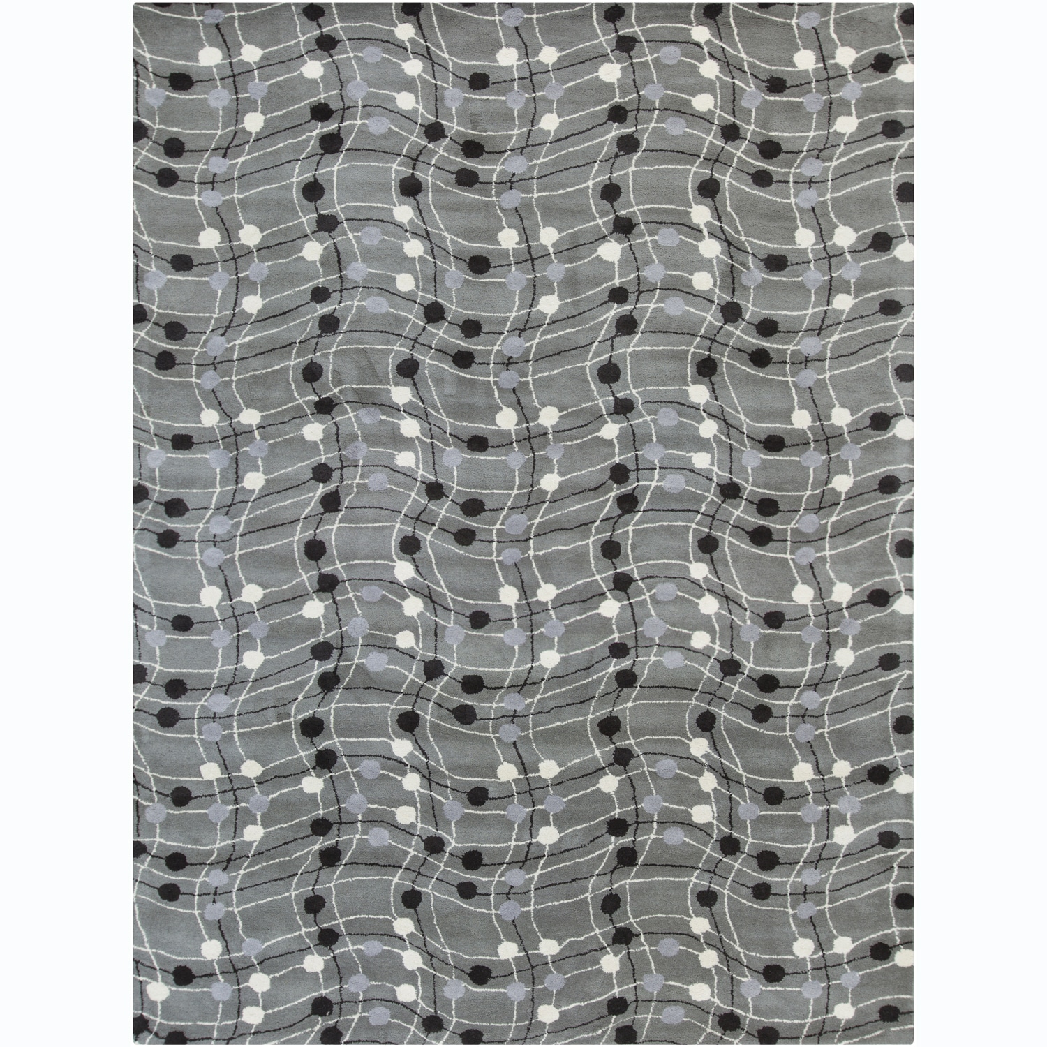 Hand tufted Bajrang Grey Wool Rug (5 X 7)