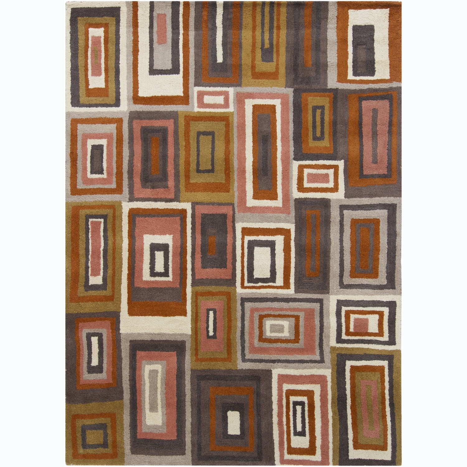 Hand tufted Mani Geometric pattern Wool Rug (7 X 10)