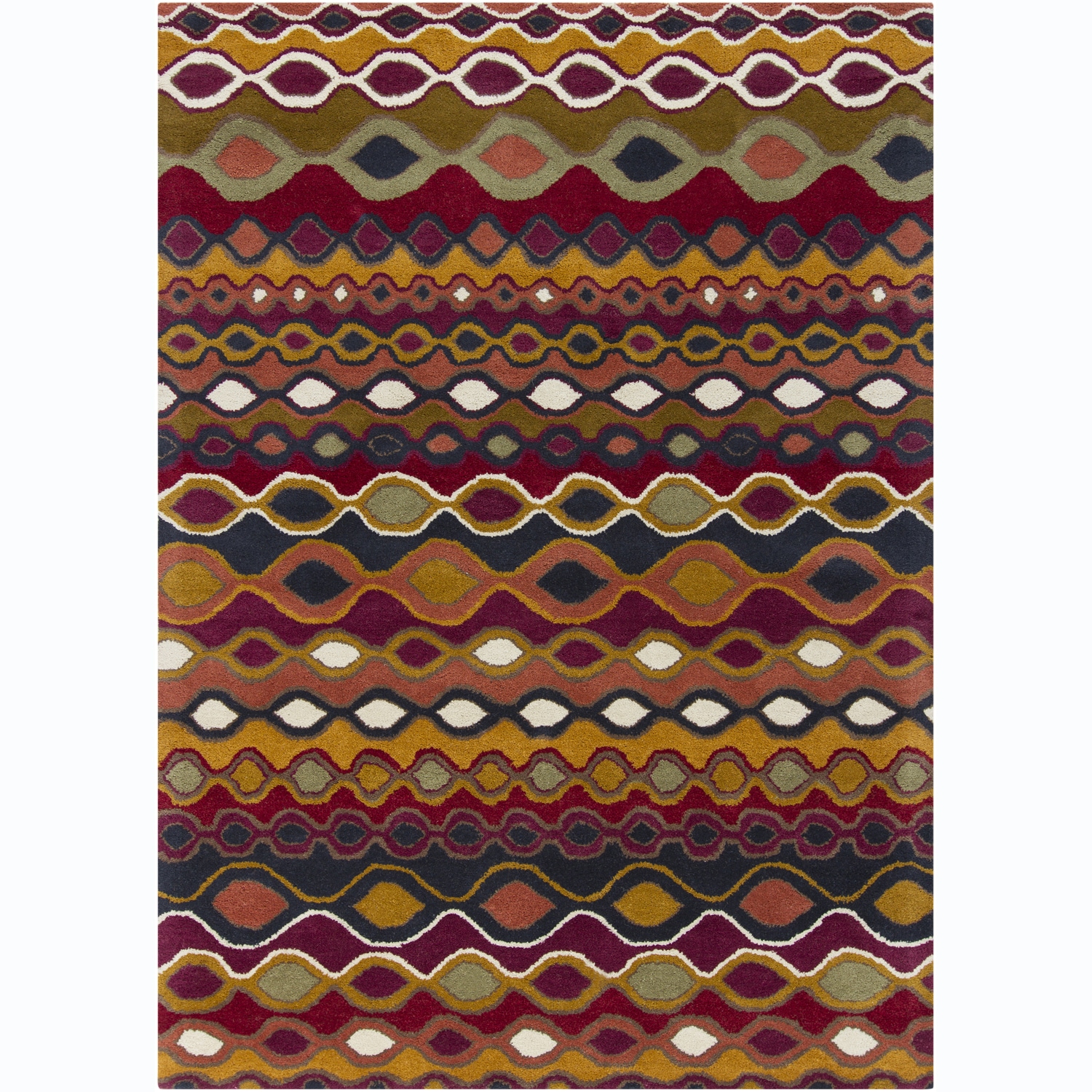 Hand tufted Mani Abstract Wool Area Rug (7 X 10)