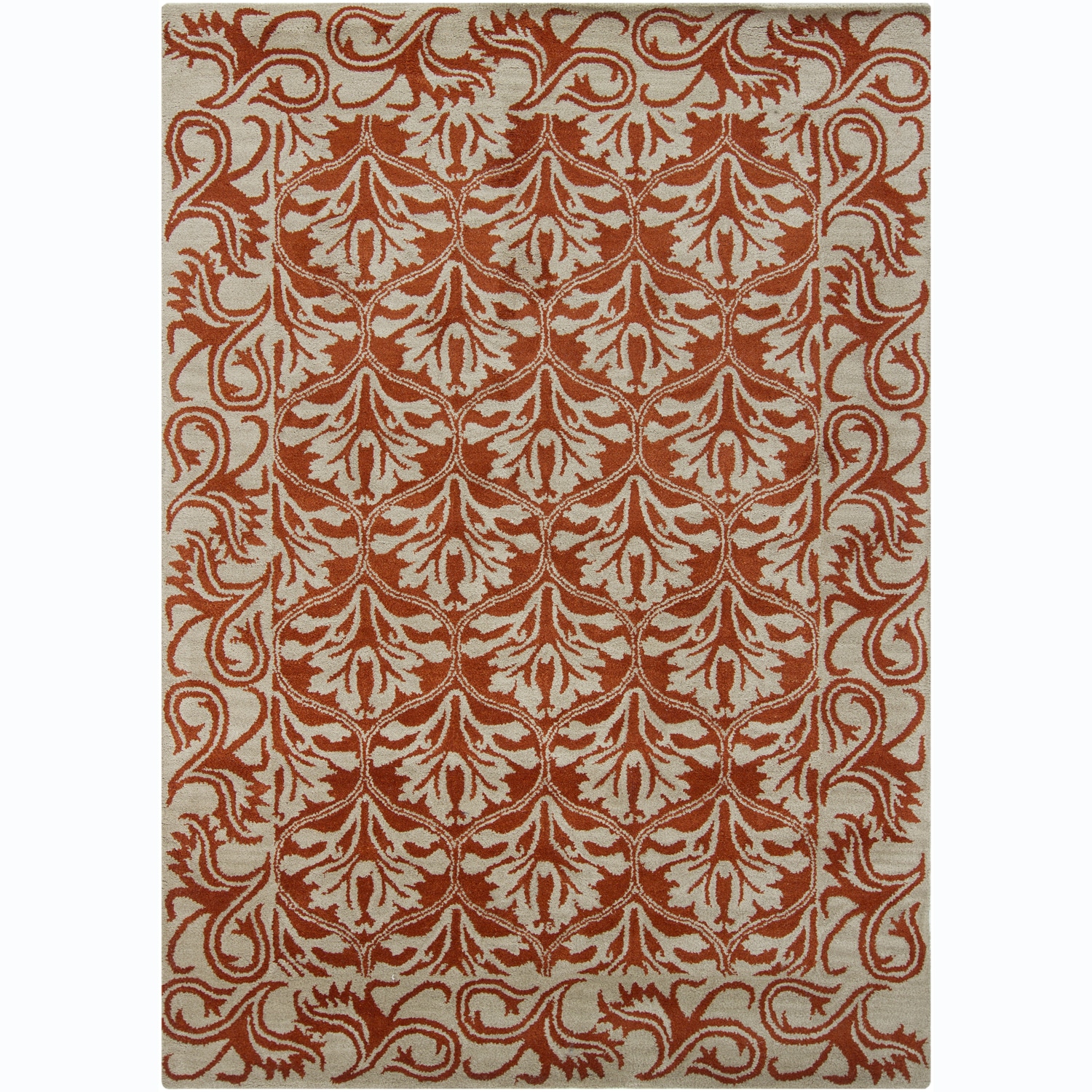 Artist's Loom Hand-tufted Transitional Floral Wool Rug (5'x7')