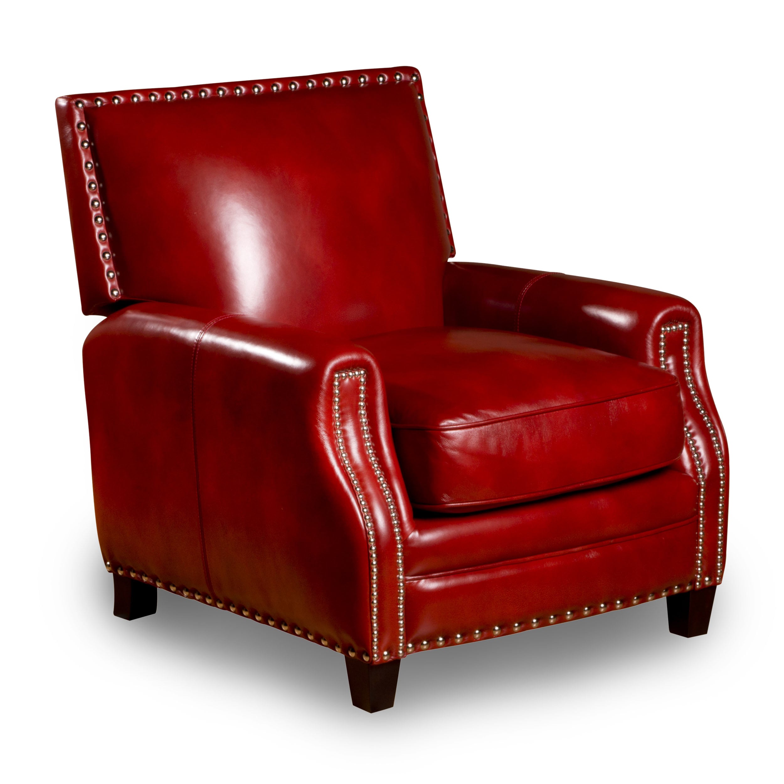 Madrid Leather Press Back Chair In Art Red