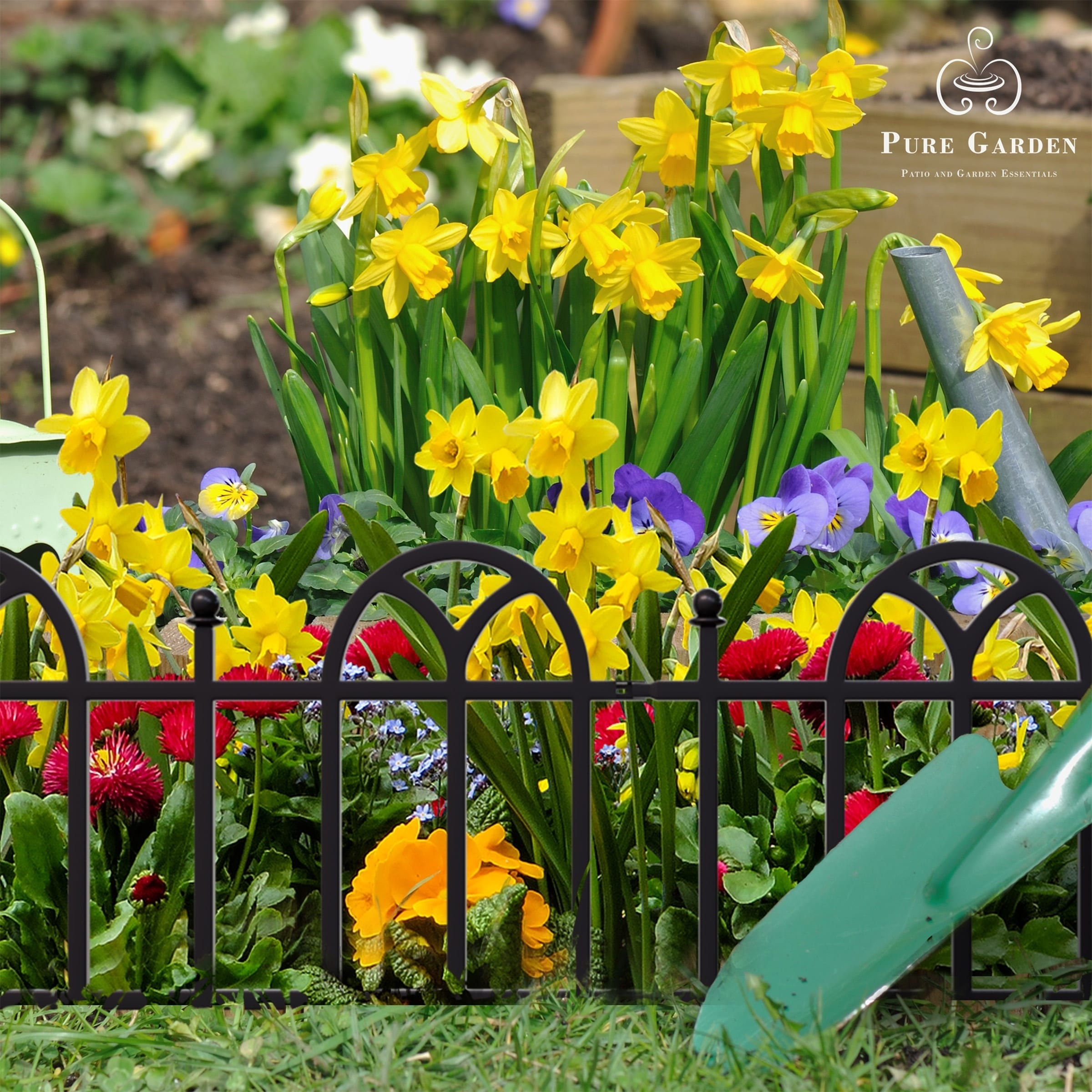 Garden Edging Border for Landscaping- Victorian Fence, 4 Piece Set