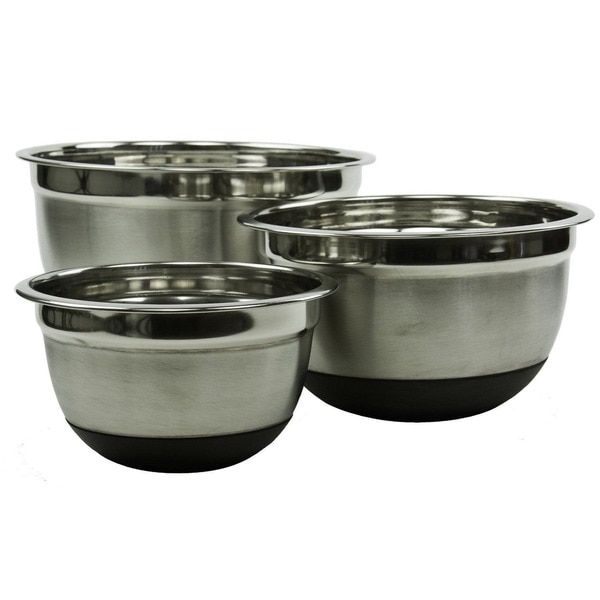 stainless steel mixing bowls with rubber bottom