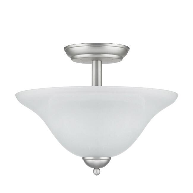 Transitional Satin Nickel 2-light Semi-Flush Mount