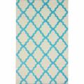 Hand-hooked Alexa Moroccan Trellis Turquoise Wool Rug (7'6 x 9'6) - 7'6 x 9'6