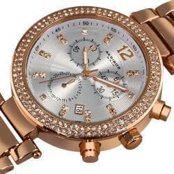 Rose-Tone Akribos XXIV Women's Crystal Chronograph Bracelet Watch