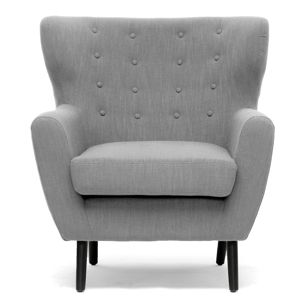 Moretti Light Grey Linen Modern Club Chair