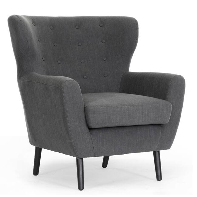 Braxton Studio Moretti Dark Grey Linen Modern Club Chair