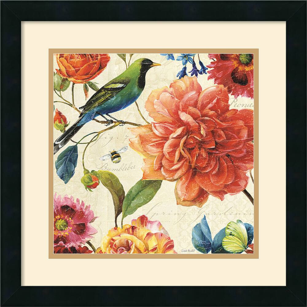 Lisa Audit 'Rainbow Garden II Cream' 18 x 18-inch Framed Art Print
