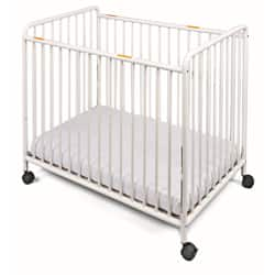 slide 1 of 1, Foundations Chelsea Non-folding Steel Compact Slatted Crib